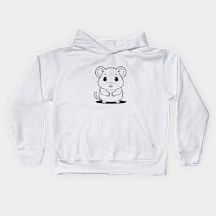 Cute Baby Hamster Animal Outline Kids Hoodie